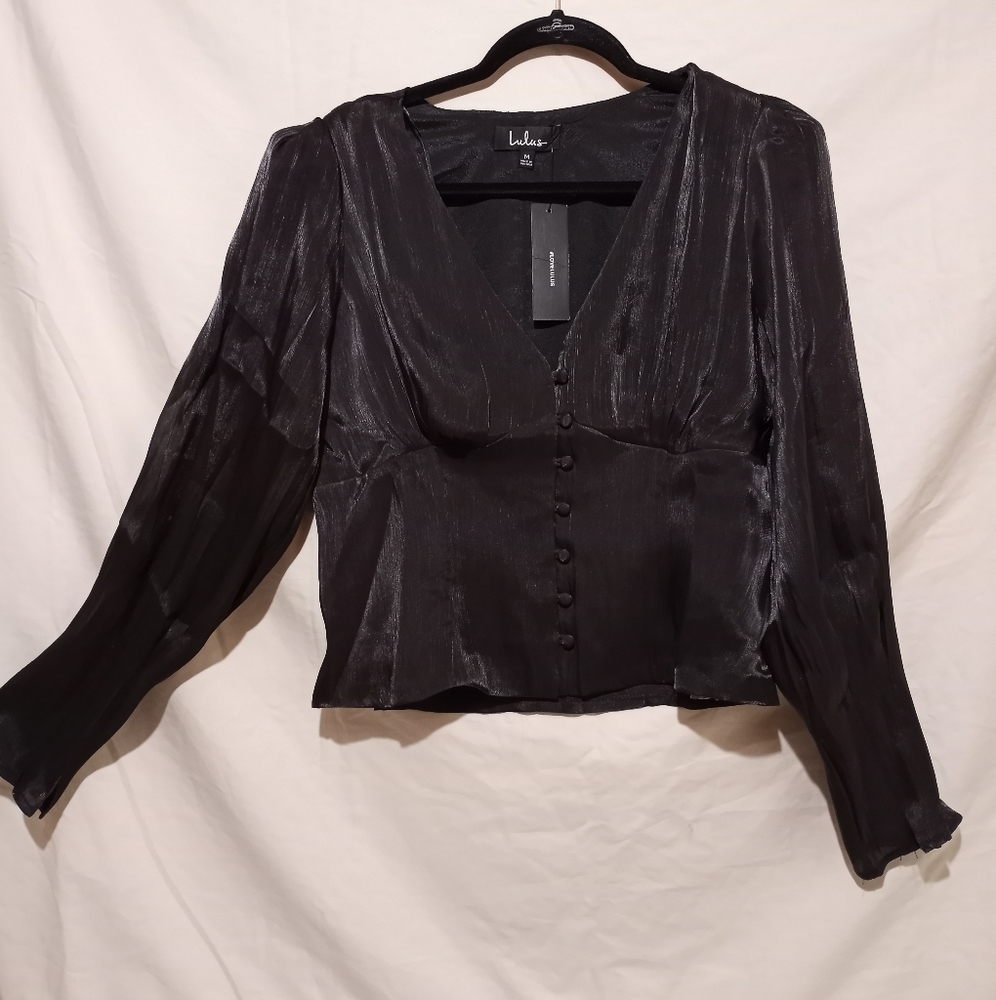 Beautiful button down black shirt.Sz Med